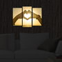 Wallity Set de 3 Cuadros Decorativos Iluminados con LED en Lienzo de Ante